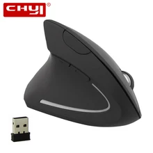 CHYI Wireless Left Hand Vertical Mouse Ergonomic 2.4G 800-1200-1600 DPI Adjustable Optical Wrist Healing Left-handed Mice For PC