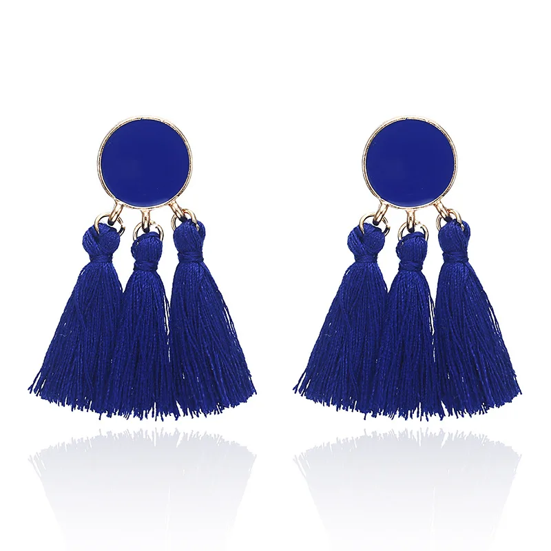 

Fashion Multicolored Pompom Earring Trendy Statement Ear Ring Rope Tassel Drop Dangle Women Earrings