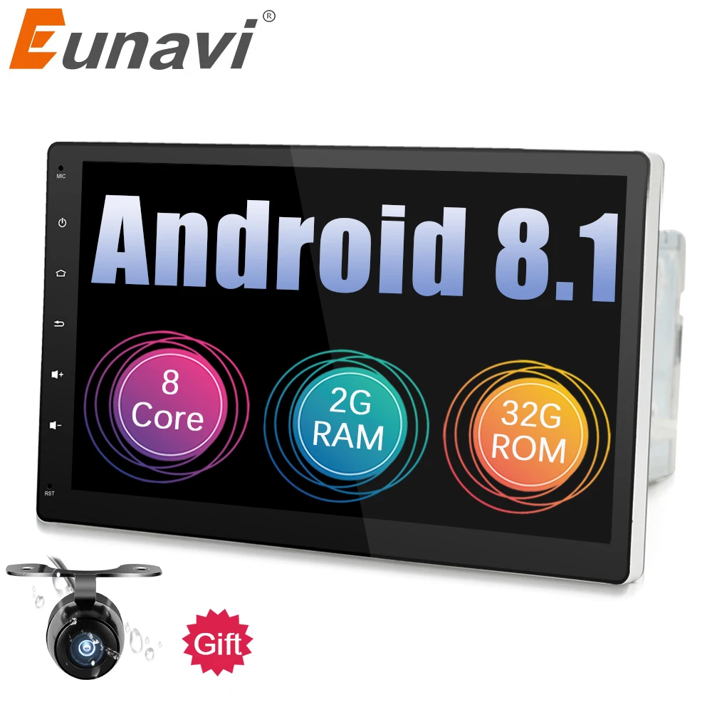 Excellent Eunavi 2G RAM Universal 2 Din Android 9.0 Car Radio Stereo GPS Navi 10.1