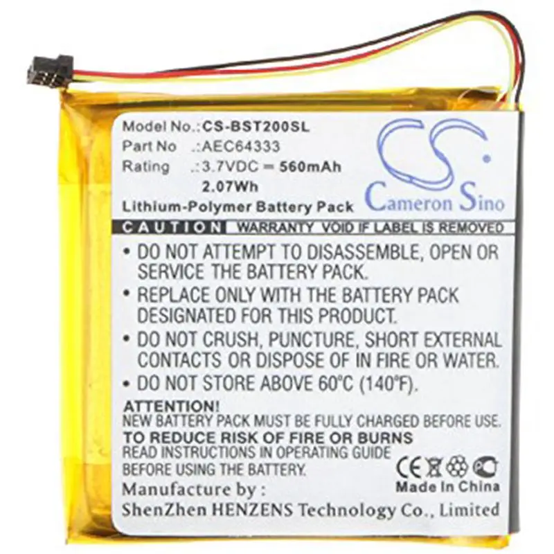 

CameronSino Replacement Battery for Beats AEC643333, for Beats Studio 2.0, for Beats PA-BT05