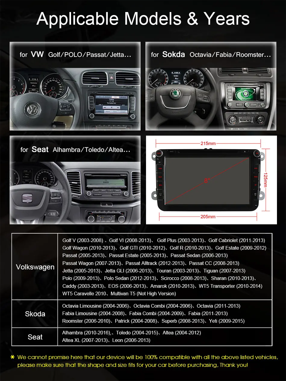 Flash Deal Octa Core Android 6.0 2G RAM 4G LTE Wifi Car DVD Player for VW Polo Passat B6 CC GOLF Tiguan Jetta Touran Seat Leon GPS Radio 5