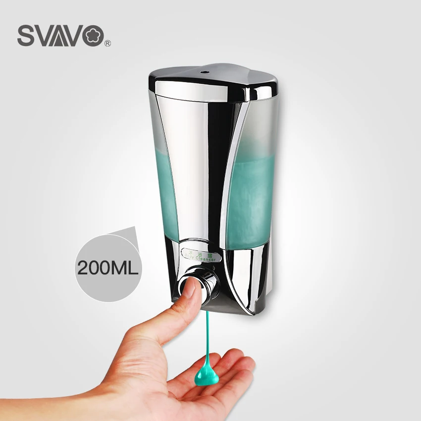 Billige Wand Montiert Hand Drücken 200ml Flüssigkeit Seife Dispenser mit Securitylock Weiß Chrom Manuelle Seife Dispenser Für Küche Bad