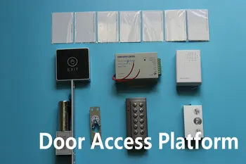 

Door Opener Access Password+EM ID Card controller machine+power supply+Bolt Drop lock+Glass Door Bracket+Door Bell Ring+Exit kit
