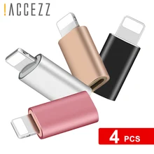 ACCEZZ 4 шт. Мини OTG адаптер Micro USB на 8 Pin для Apple зарядки для iphone X XS MAX XR 8 7 6S Plus синхронизация данных Зарядка конвертер