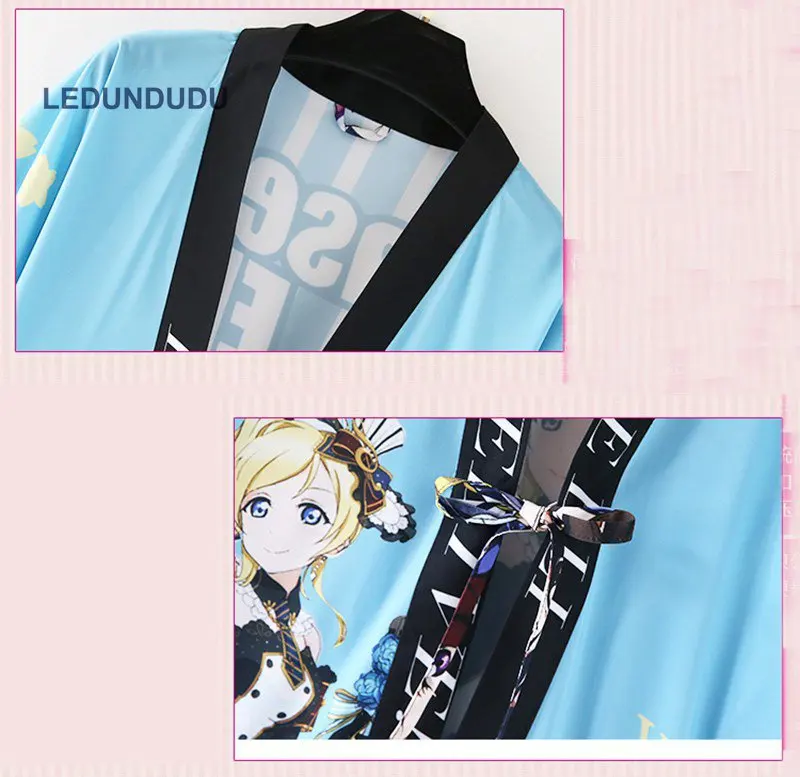 Love Live халаты шифоновая Пижама плащи Нико Ядзава костюмы для косплея Ayase Eli платье юката Lovelive! В стиле Kousaka Honoka; топы