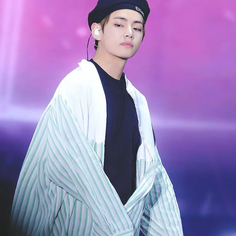 Kpop Bangtan jungkook V concert же paragraph рубашка с длинными рукавами полосатая Толстовка kpop Одежда harajuku пальто Корейская уличная одежда