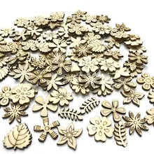 100 шт 20 мм смешанный крафт для свадебной вечеринки декор деревянный для цветов листья детские развивающие игрушки многофункциональная лазерная резка