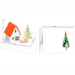 Бесплатная доставка 40 шт. 3D дом дерево Рождеством украшения EVE праздник друзей семьи подарок на День Благодарения открытка