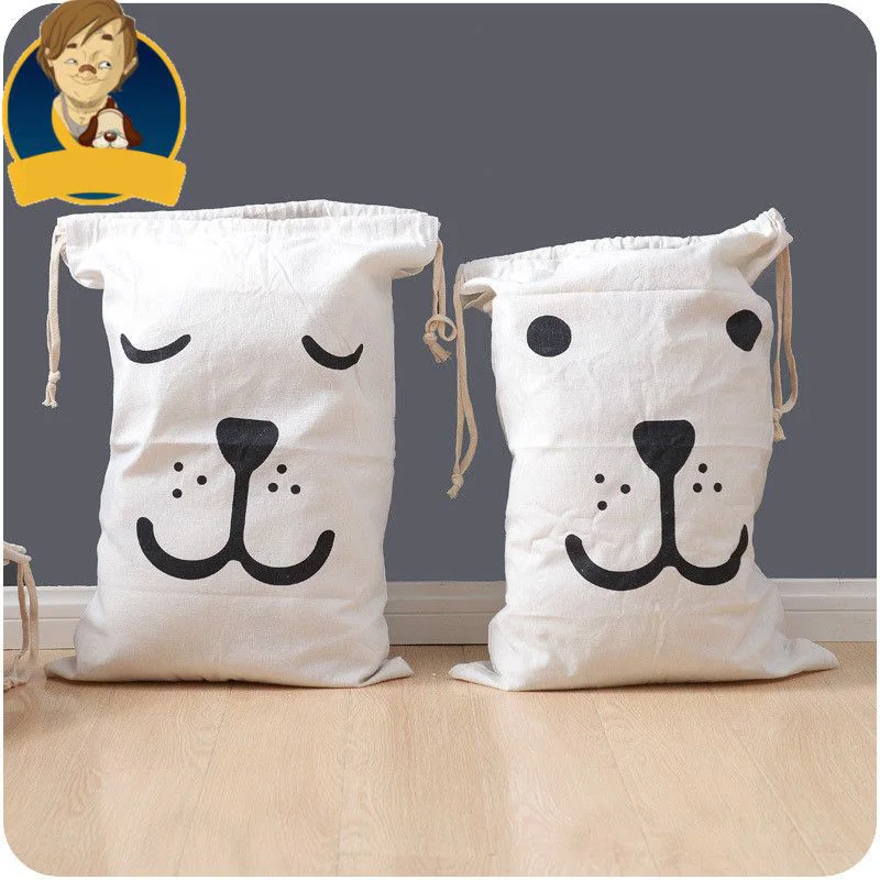 big storage lovely dog bags home cotton jute sack duffle bag toy cloth