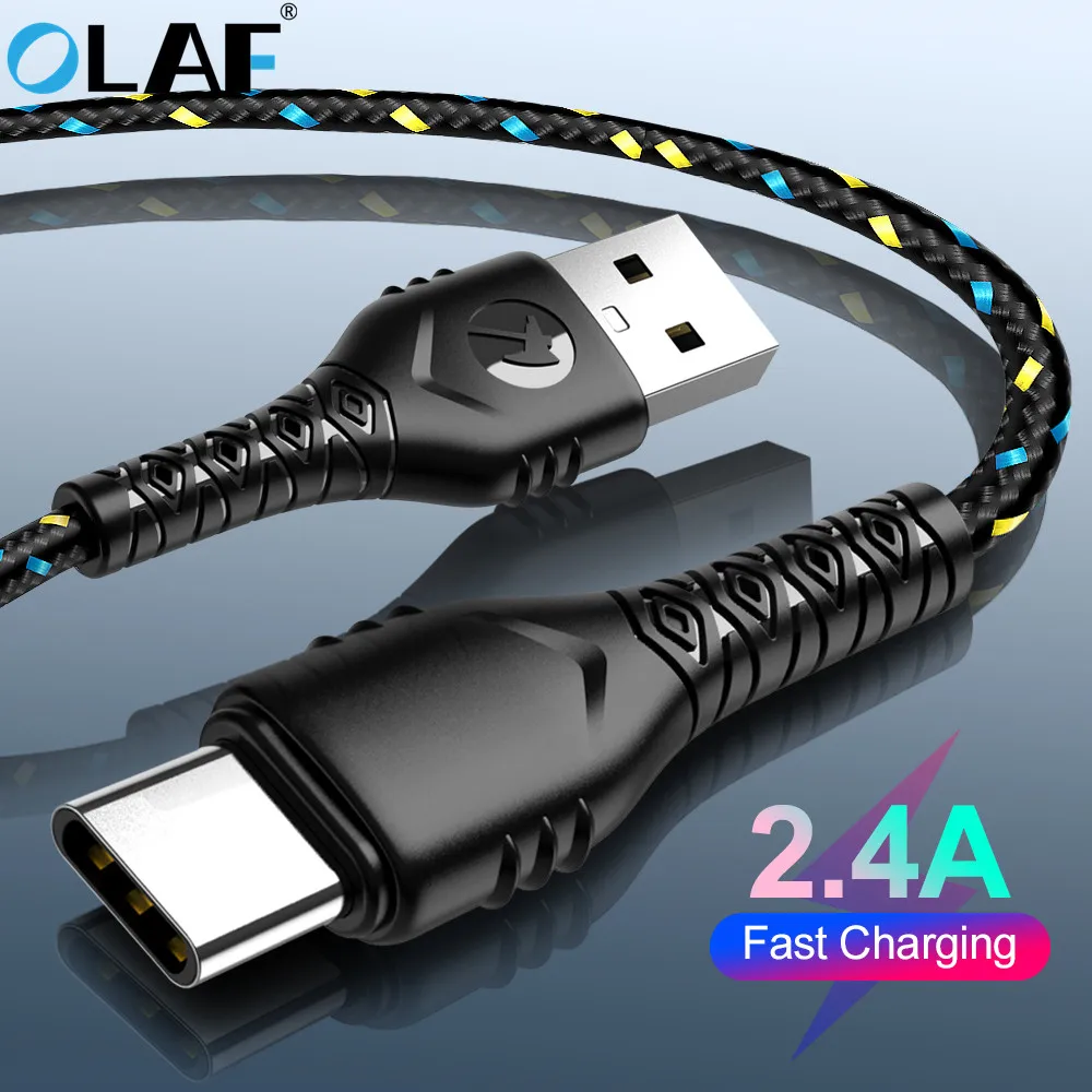 OLAF USB 3,0 type C кабель для быстрой зарядки 2.4A для Xiaom Redmi Note 7 type-C кабель для быстрой зарядки для samsung S9 S10 Plus USB C