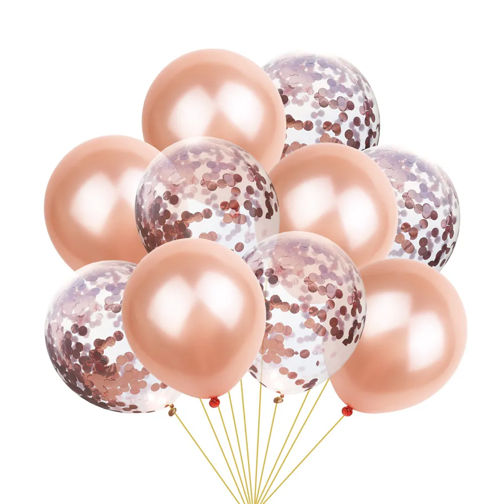 Розовое золото латексный воздушный шар "Конфетти" с принтом «Звезда», Фольга воздушные шары для свадьбы вечеринки для украшения детского душа день рождения Рождество Вечеринка поставки - Цвет: Rosegold