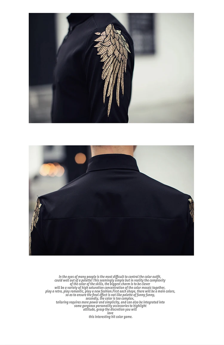 Корейский стиль Мужские рубашки с длинным рукавом вышитая Повседневная рубашка мужская черная белая приталенная сорочка Homme Новая Осенняя мужская одежда