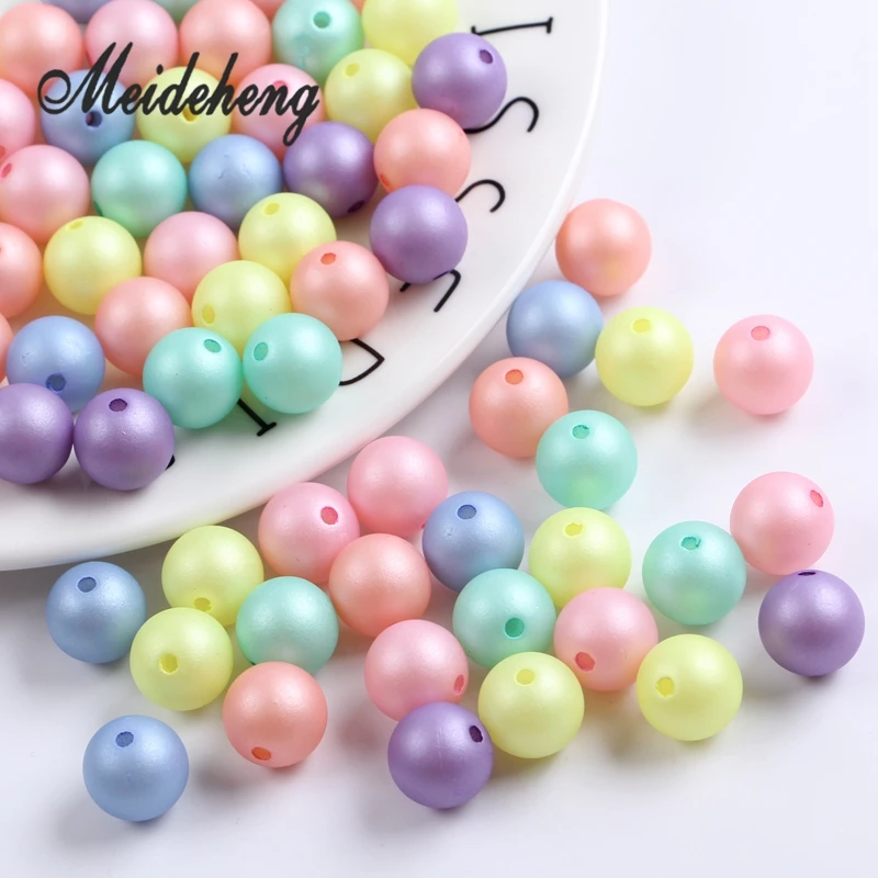 

Acrylic colorful Imitation Pearl dull Round Beads for Jewelry Making Matte Spacer Bead polish for Necklace Bracelet Earring