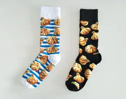Одноцветная полоска носки для приготовления булочек с начинкой на пару мужские и женские хлопковые носки мягкие удобные дышащие