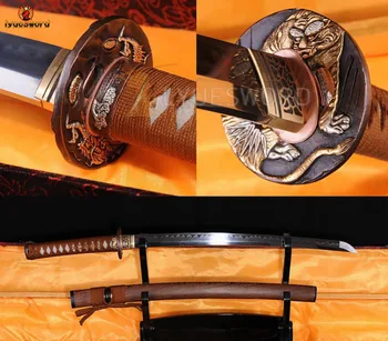 

LYUESWORD FUNCTIONAL JAPANESE WAKIZASHI T10 CARBON STEEL BLADE FULL TANG SAMURAI SWORD REAL CUT BRASS TSUBA HUALEE WOOD OX SAYA