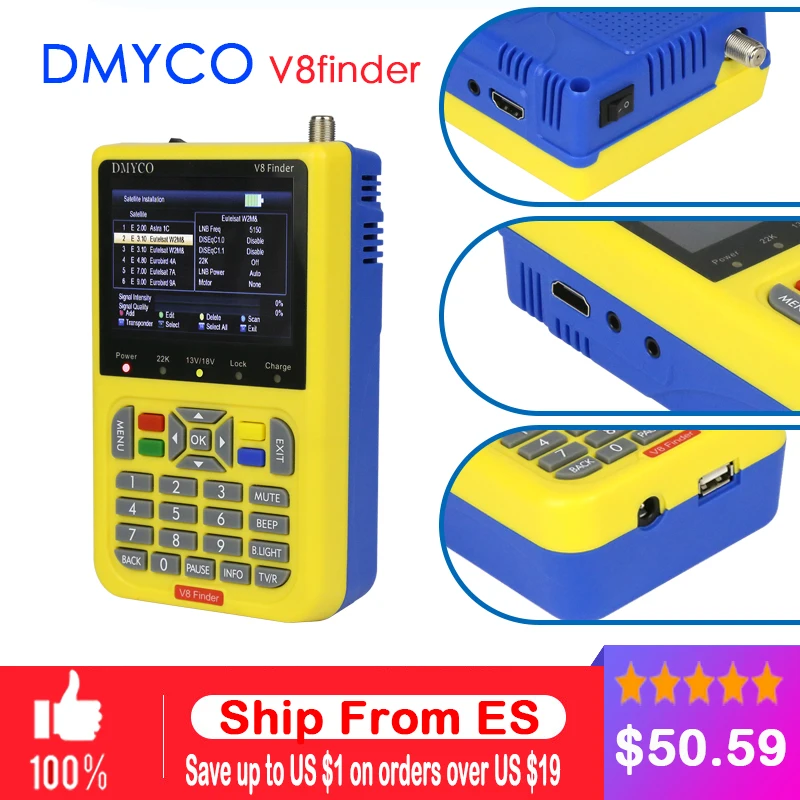 

100% Original V satelite Finder HD DVB-S2 High Definition Satellite Finder MPEG-2 MPEG-4 satellite Finder V8 Satlink ws-6909