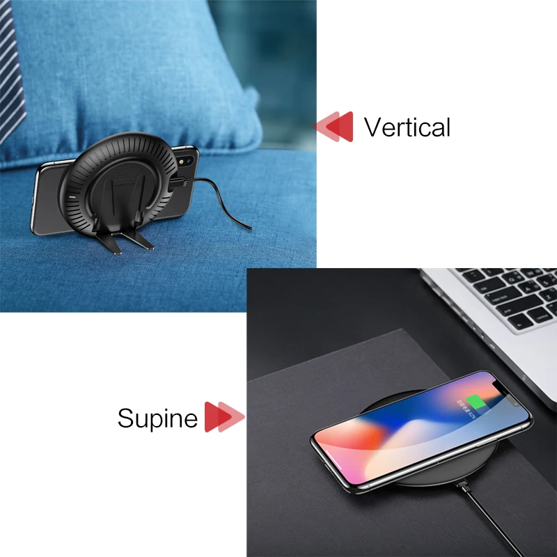  USAMS Qi Drahtlose Ladegerät QC 30 Schnelle Lade Handy Halter Ladegerät 10W Max Drahtlose Handy-lad
