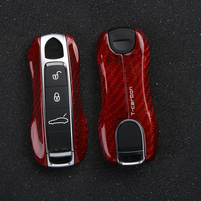 Сзади углерода волокно ключи крышка черный, красный защиты в виде ракушки чехол для Porsche Panamera средства укладки волос отличный подарок