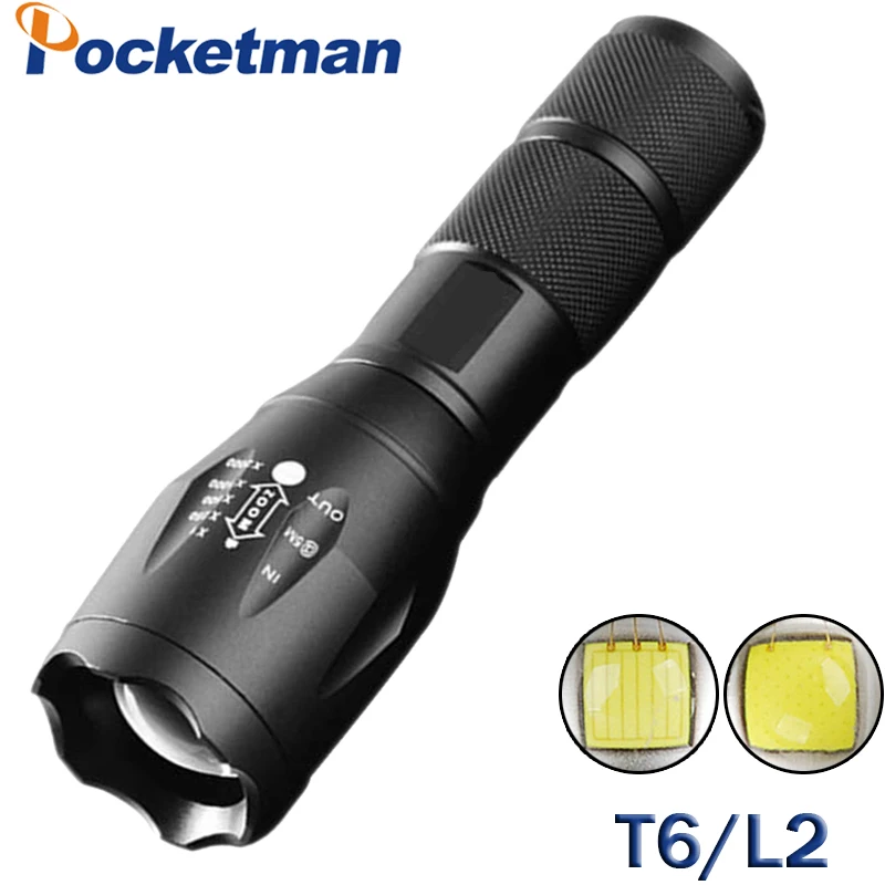 

LED XM-L2 5000LM Tactical Flashlight Light Torch Lanterna XM-T6 Flashlight 3800LM Zoomable Torche Lampe For 18650 ZK58