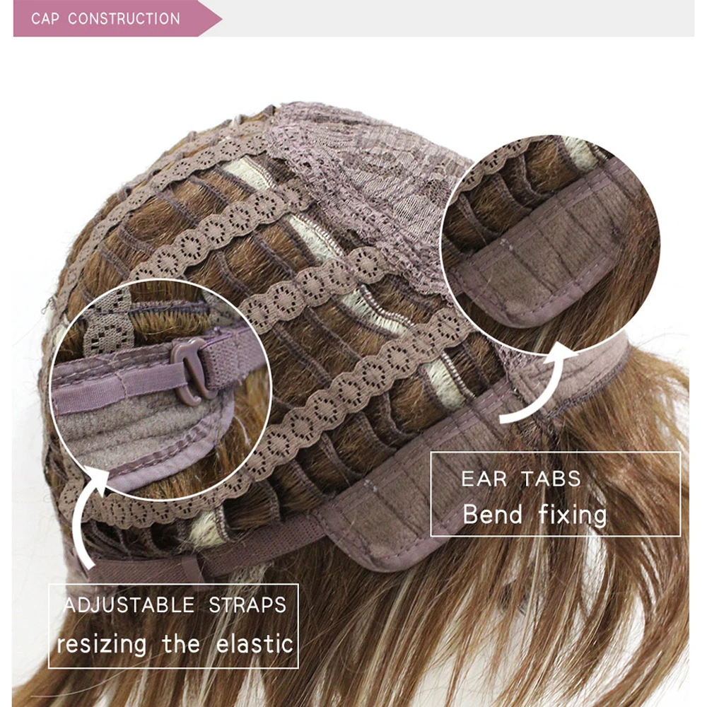 Esin, 24 дюйма, длинные натуральные волнистые парики для женщин, боковое расставание, выделенный синтетический парик, высокая температура, волокно, дышащий парик, Кепка