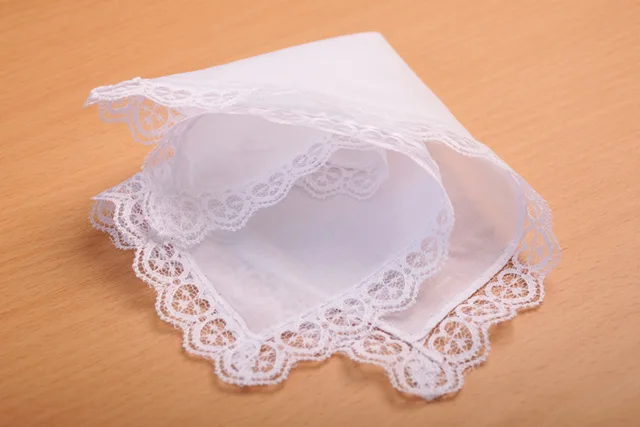 Personalized White Lace Handkerchief for Women, Wedding Gifts, Wedding Decoration, Napkins, 25x25cm, 1Pc 2