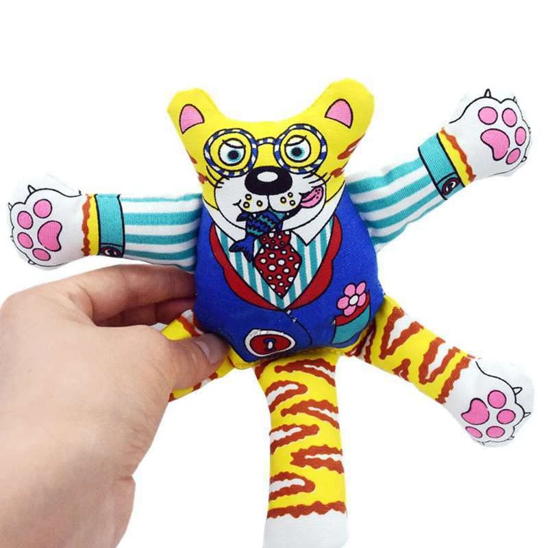Кошка Жевательная дрессировка домашних животных игрушка собака пение плюшевые молярные зеленый синий желтый игрушечная кошка игрушки для домашних собак чистящие зубы