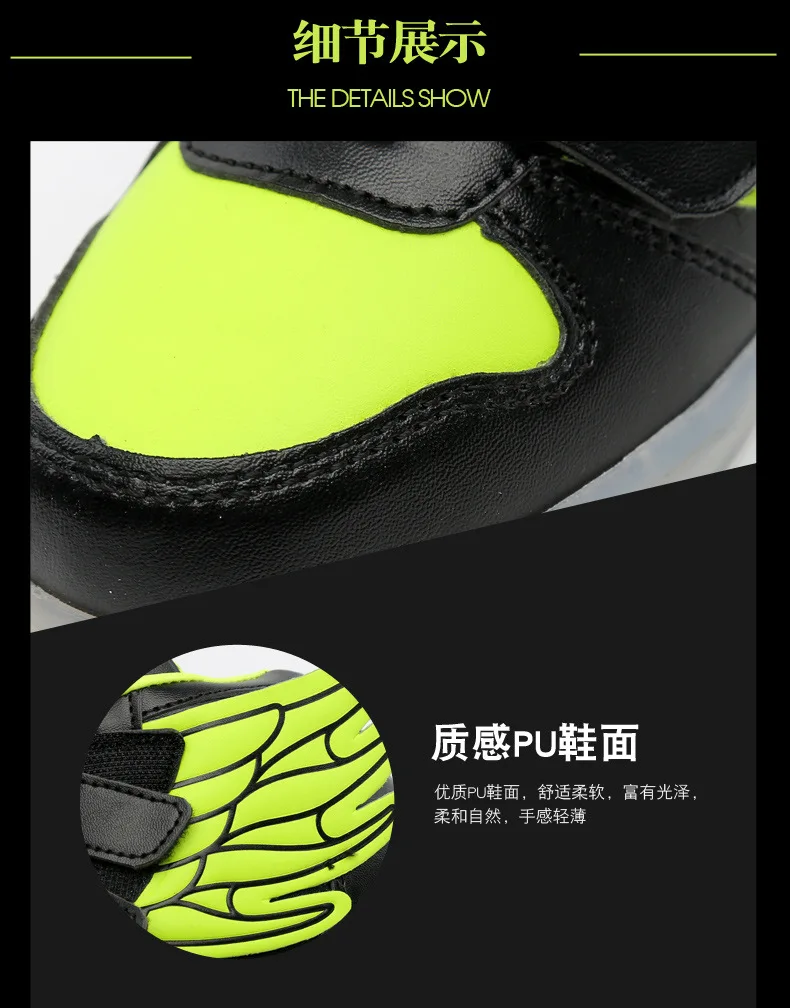 New usb charging glowing sneakers Kids Running led angel's wings kids with lights up luminous shoes girls' boys' shoes leather girl in boots