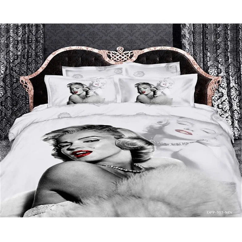 

Ms.O 3D Print Duvet Cover Set Queen Size Movie Star Marilyn Monroe Michael Jackson Bedding Set Cotton Bed Sheet Set Bed Linen