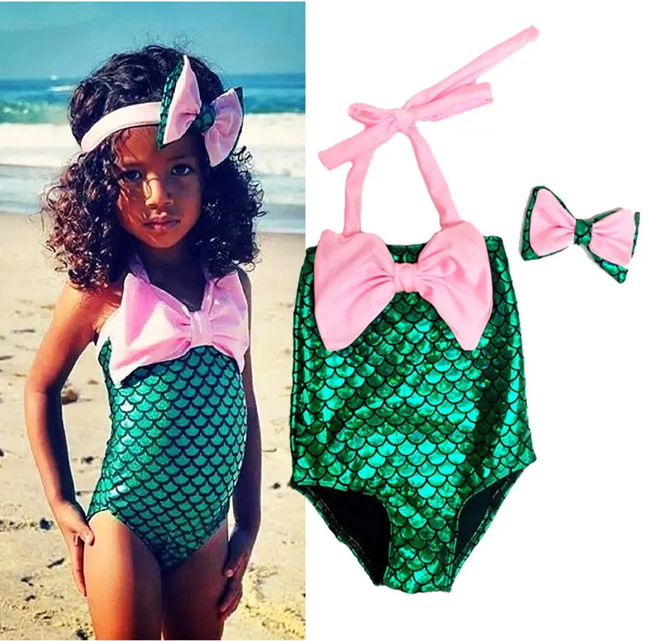 Mermaid kids bathing suit children swimwear Kids Girls Child one piece
