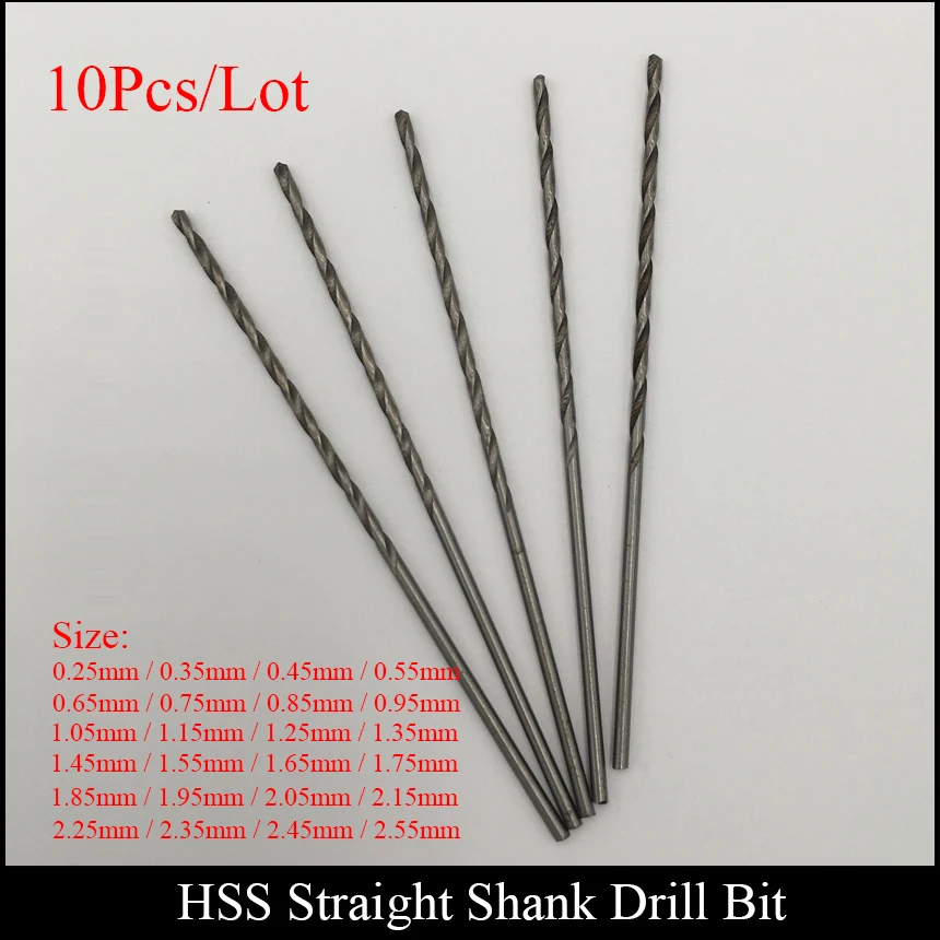 0.85mm 0.95mm 1.05mm 1.15mm 1.25mm 1.35mm Plastic Wood Power Tool High  Speed Steel HSS Micro Mini Twist Straight Shank Drill Bit