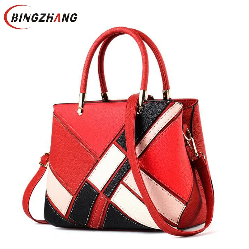 

Luxury Designer Women Handbag Fashion Patchwork Hit Color Female Messenger Bag Soft Leather Women Crossbody Shoulder Bag L4-3326