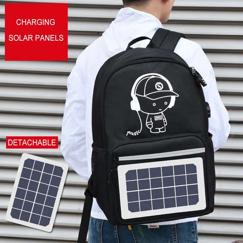 

Anti Theft Backpack Men Women School Bags New Luminous Backpacks Solar USB Charging Schoolbag Children Fashion Travel Laptop Bag
