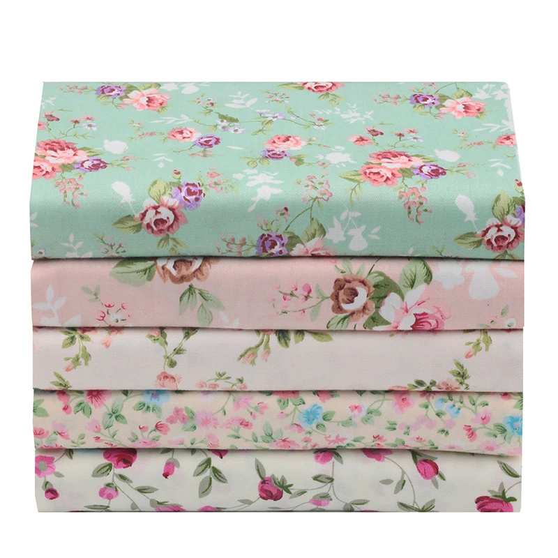 

2017 5pcs Size 20x25cm Cotton Fabric Printed Series Bundles Comfortable Elegant Rose DIY Quilting Patchwork And Crafts Cloth