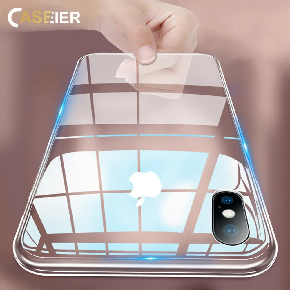 CASEIER супер прозрачный чехол для телефона iPhone X XS MAX XR мягкий из ТПУ 8 7 6 6s Plus 5S 11 Pro Max