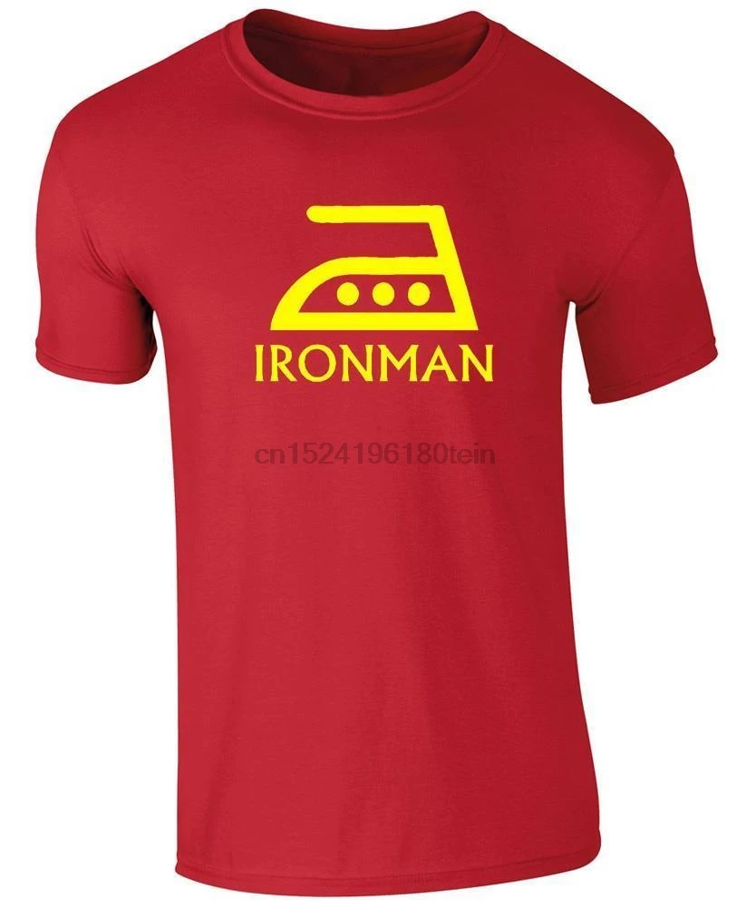 

Mens T-shirt - IRONMAN Mens funny parody Iron man T-shirt Novelty Tee