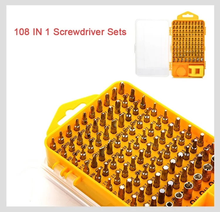 

free shipping Brand 108 in 1 Screwdriver Sets Multi-function computer repair tools Essential tools Digital mobile phone repair