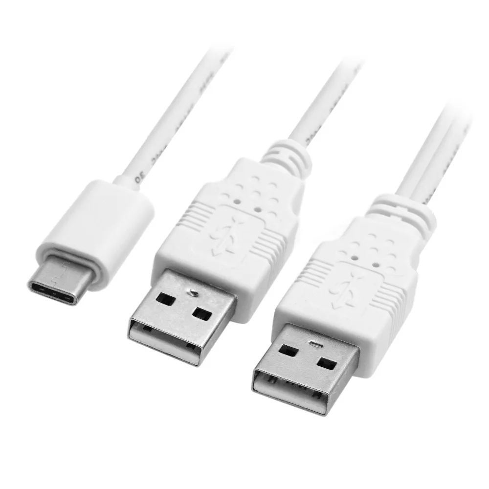 Кабель USB 3 1 типа C для двух A Male Extra Power Data Y сотового телефона и жесткого