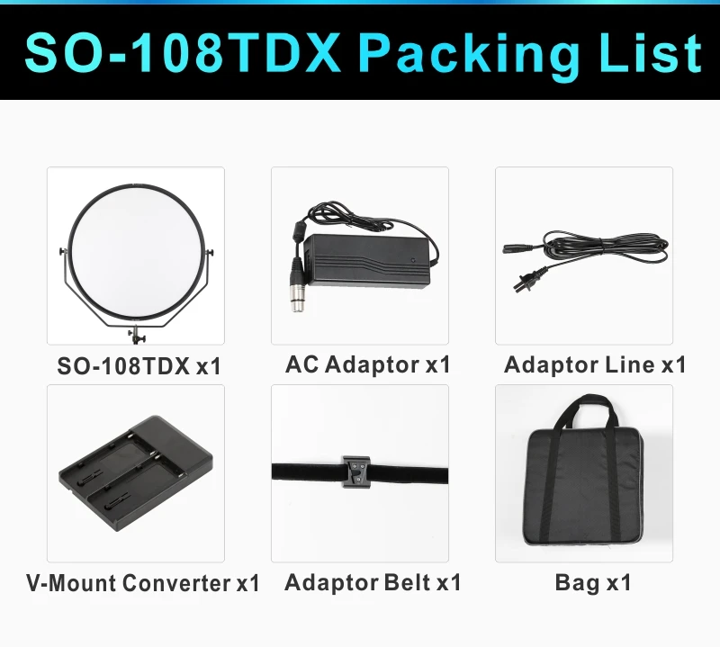 so-108tdx photographie vidéo nanguang lampe à led tolifo feux d'éclairage