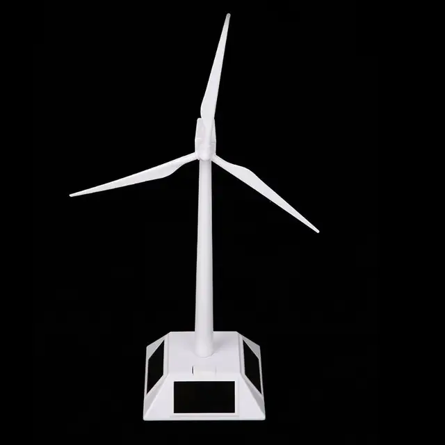 Desktop Solar Powered Windmills Model Wind Turbine Easy Assembled Solar Powered ABS Plastic Windmill Educational Toy Gift 3
