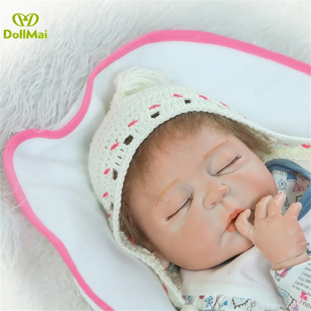 

Full vinyl silicone reborn baby doll boy girl Bebes reborn bonecas child birthday gift toy dolls reborn 23"58cm newborn doll
