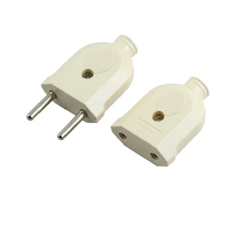 

European Plug Adapter EU Male And Female Socket 250V 10A 4.0mm Plug Extension Connector For Power Cord