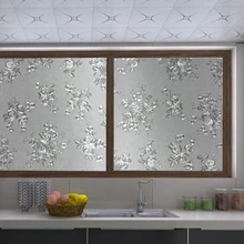 CottonColor утолщение транс-свет Непрозрачный уединение стекло оконная пленка 3D тиснение Роза пленка на окно наклейки 40-90 см