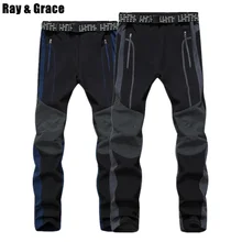 RAY GRACE походные брюки мужские Зимние флисовые флисовая куртка с термозащитой Водонепроницаемые Брюки Для Треккинга Альпинизма лыжные спортивные женские