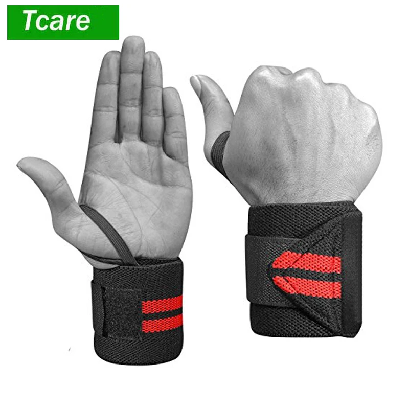 

Tcare 1Pcs 45cm/18inch Professional Quality Wrist Straps Support Braces Wraps Belt Protector With Thumb Loops for Powerlifting
