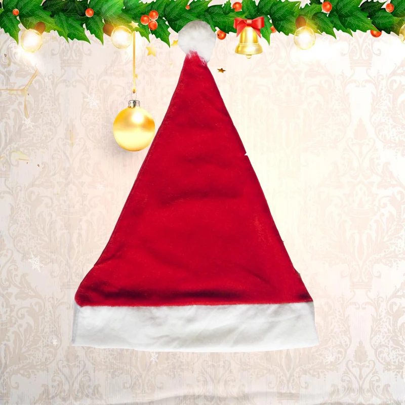 

Christmas Hats Christmas Upscale Velvet Short Plush natal New Year Decor Soft Christmas Hats noel Santa Claus Hat Party Supplies