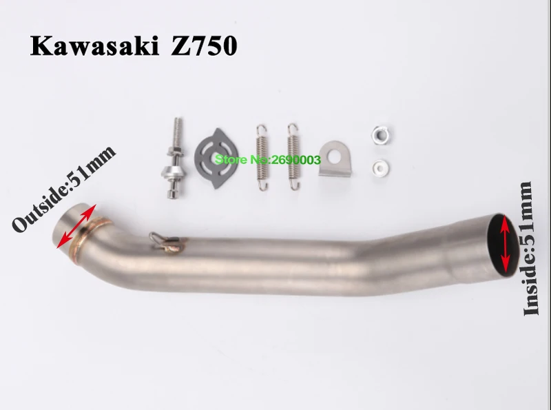 Stainless Steel Motorcycle Exhaust Link Pipe Middle section for