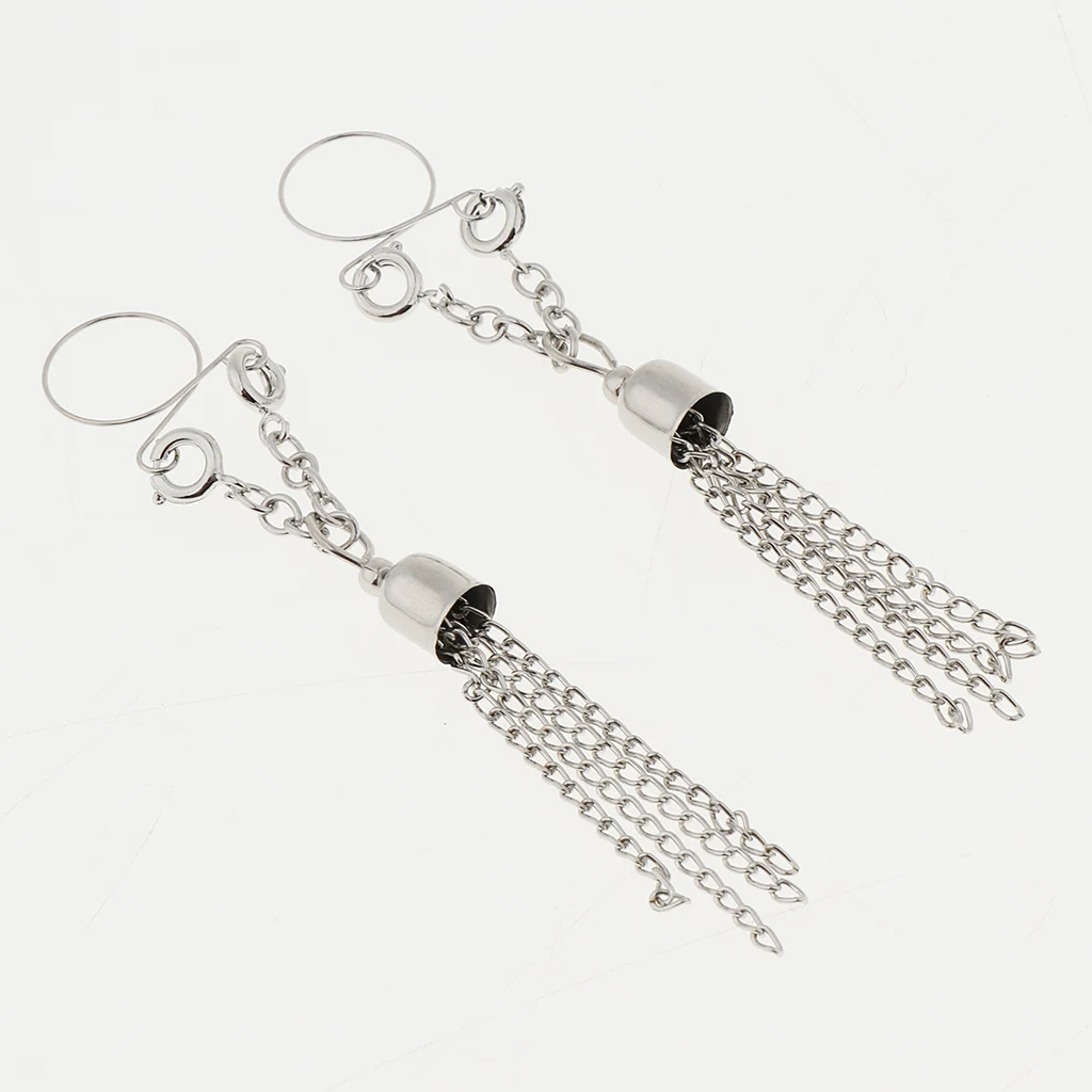 1 Pair Clip On Fake Non Pierce Nipple Rings Crystal Dangle Non Pierced Body Jewelry