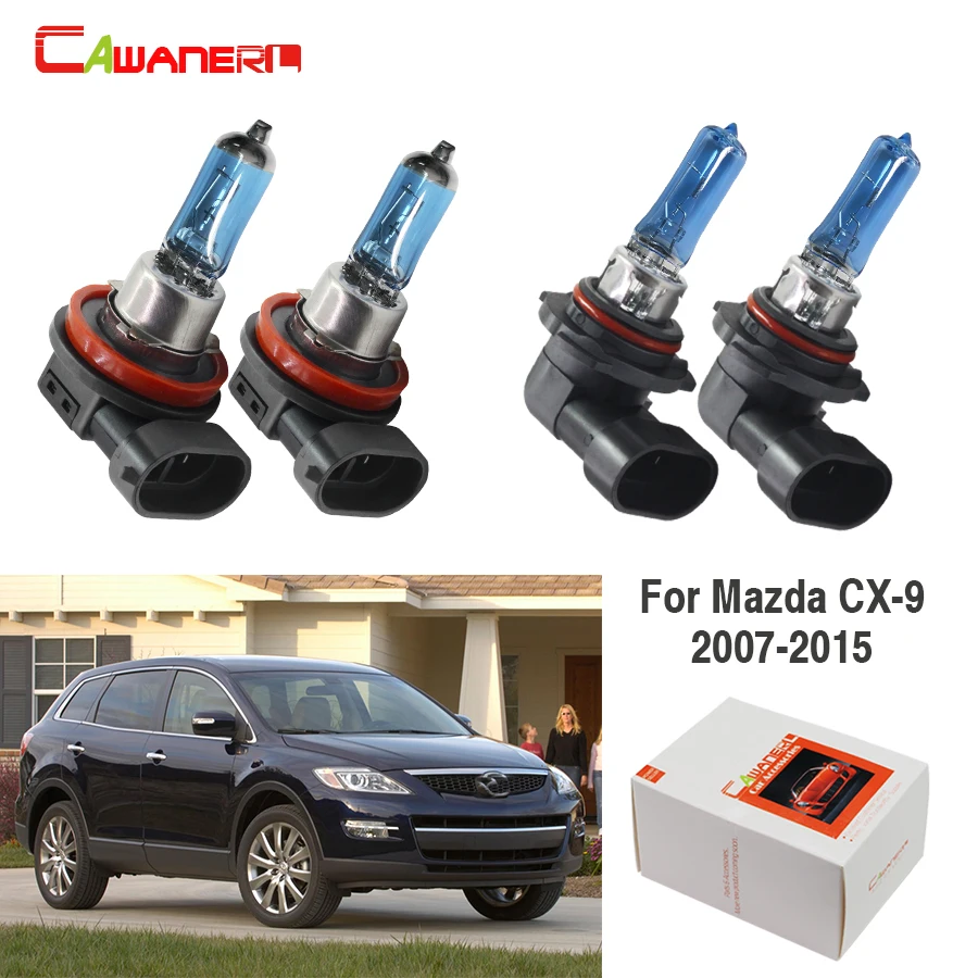 

Cawanerl For Mazda CX-9 2007-2015 100W H11 + 9005 Car Light Halogen Bulb Headlight High Low Beam 12V Accessories 4 Pieces