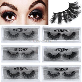 

2019 Eyelashes 1Pair 100% 3D Mink Lashes Luxury Hand Made Reusable Mink Lash Long Lasting Volume Lashes Extension False Eyelashe