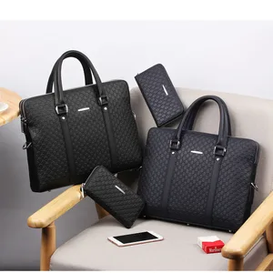 Image 3 - Casual Man Shoulder Bag New Double Layers Men Leather Business Briefcase Messenger Bag Male Laptops Handbags Mens Travel Bags